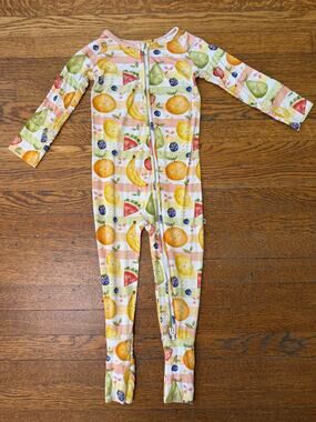 Bums & Roses Fruit Print One Piece Pajama Size 3